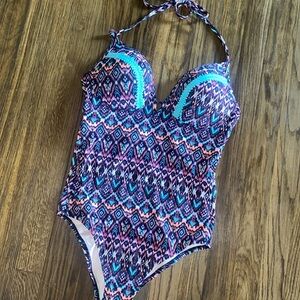 Shade and Shore boho one piece swimsuit 36B